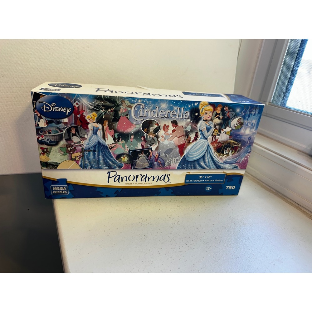 Disney Cinderella Panoramas 750 Piece Jigsaw Puzzle Mega Puzzles 36x12 Panoramic